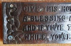 Maori Oceana blessing carving Folk Arts & Crafts, abalone mother of pearl c1900s