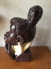 Large Ceramic Negress Head Scandinavian  Midcentury  by Ove Rasmussen, Denmark