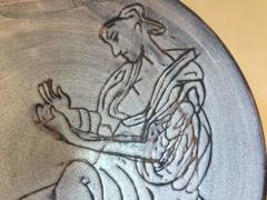 Roger Capron Vallauris Early Period Classical Dish with Sgraffito Work
