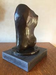 Patinated bronze torso bust American artist Annette Rowdon in Henry Moore Style