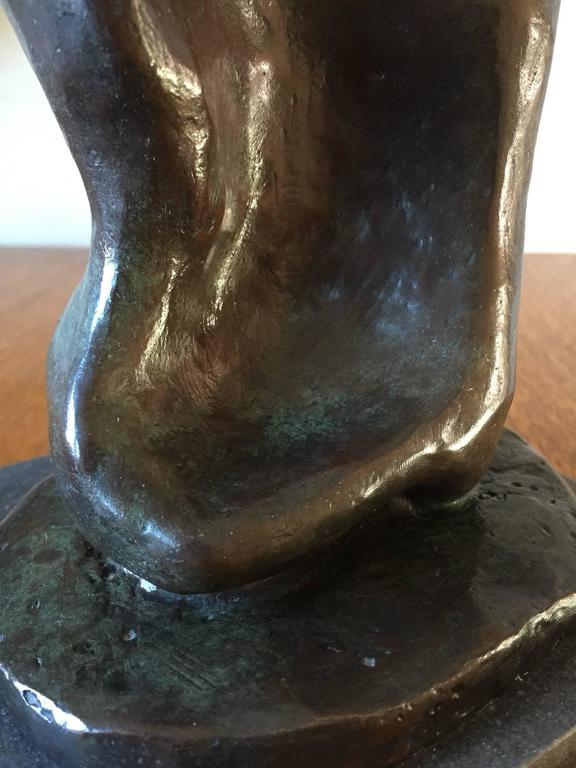 Patinated bronze torso bust American artist Annette Rowdon in Henry Moore Style In Excellent Condition For Sale In London, GB