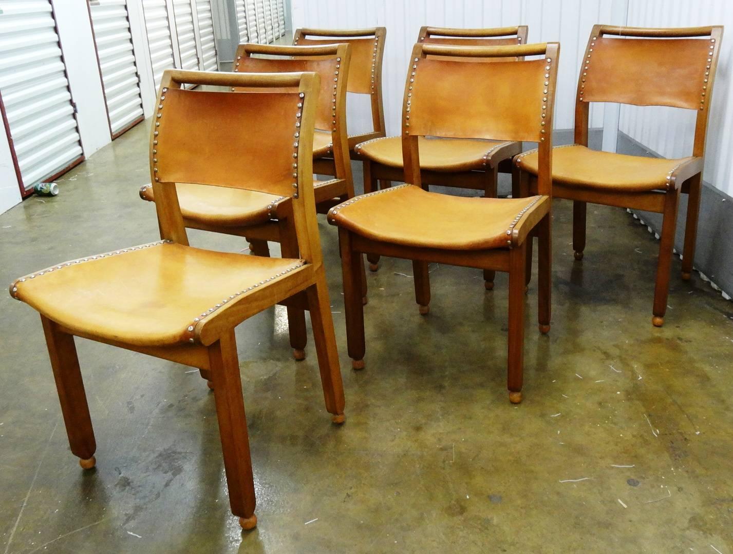 Carved John Makepeace Workshops set of six vintage modernist chairs, circa 1980s For Sale