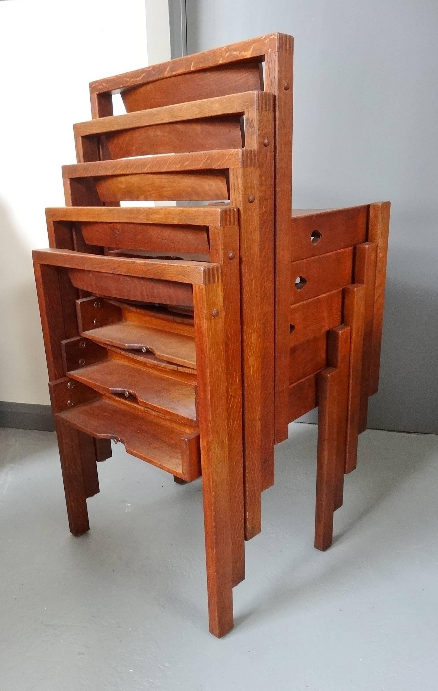 Gordon Russell Mid-Century Modern Cotswold School Arts & Crafts Ten Oak Chairs In Excellent Condition For Sale In London, GB