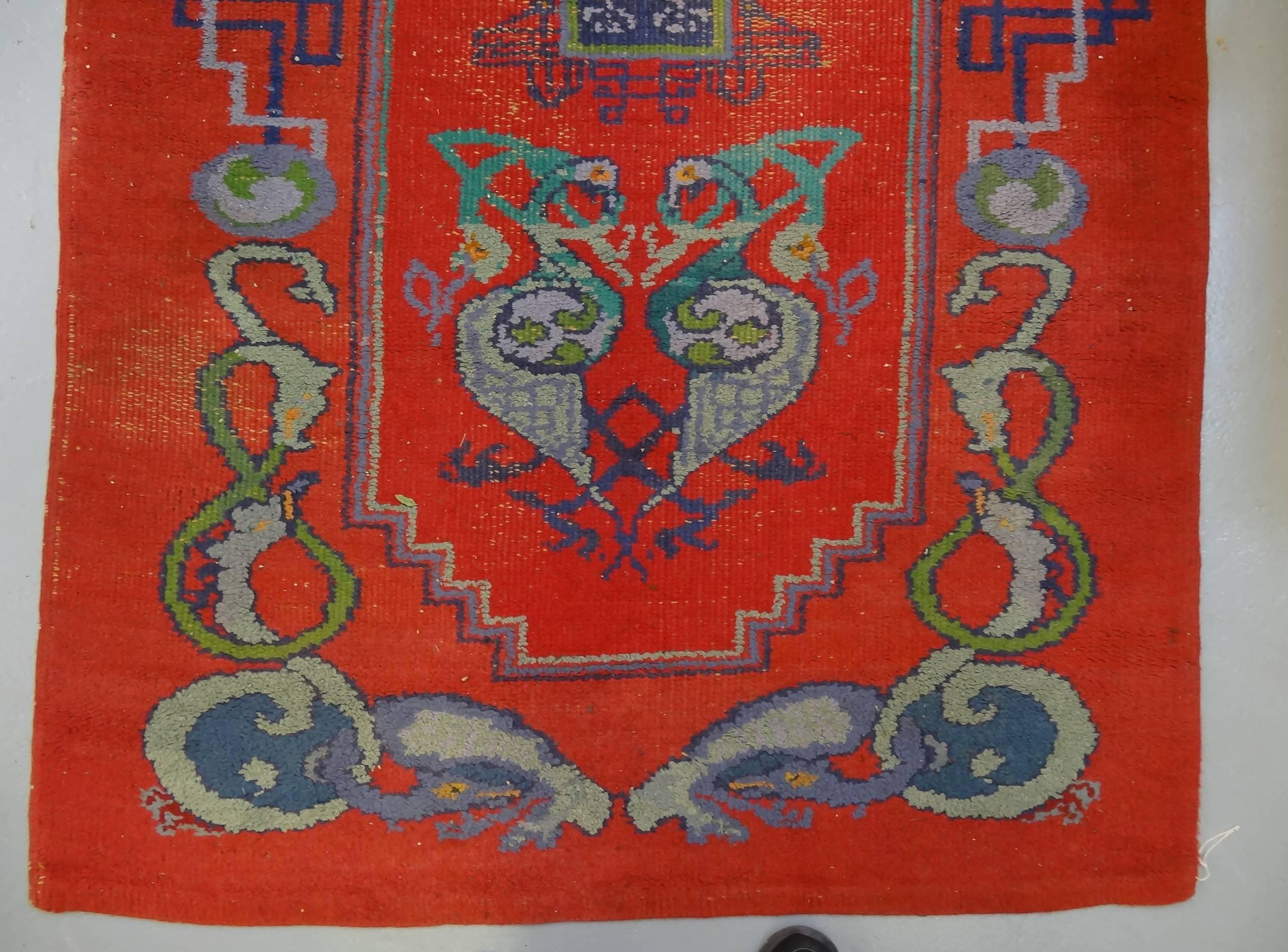 Early 20th Century Irish Arts and Crafts Celtic Dun Emer Guild Rug Carpet, circa 1900 For Sale