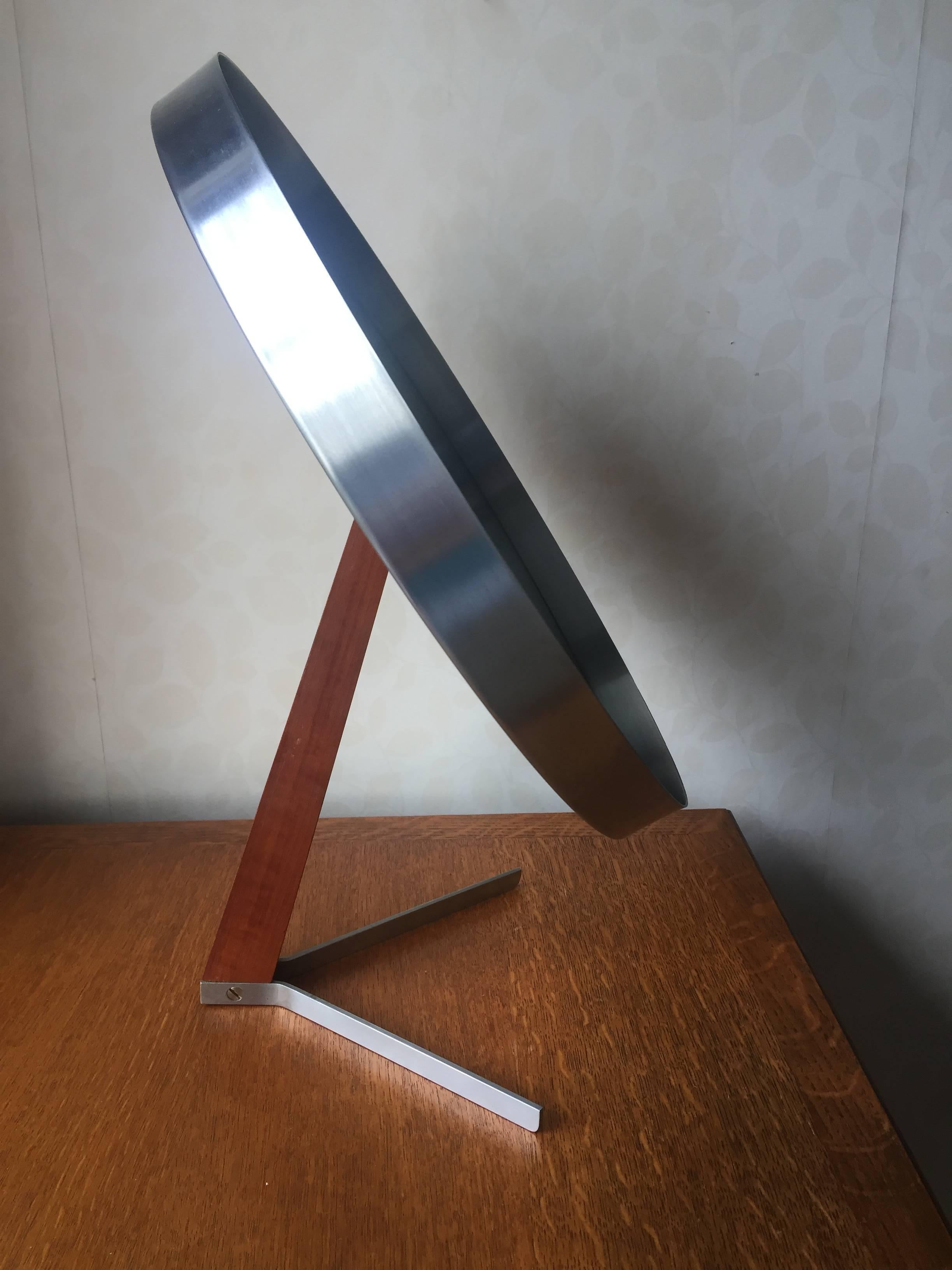 Steel and Teak Mid-Century Modern Dressing Mirror by Durlson Designs In Excellent Condition For Sale In London, GB