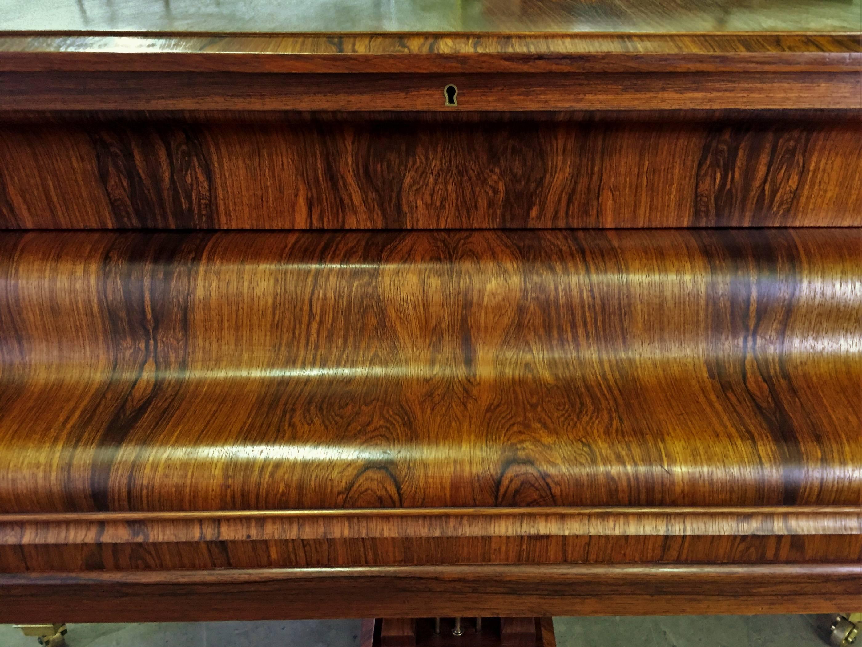 Copper Grand Piano Erard Paris 1927, French Art Deco Rosewood Case, Restored
