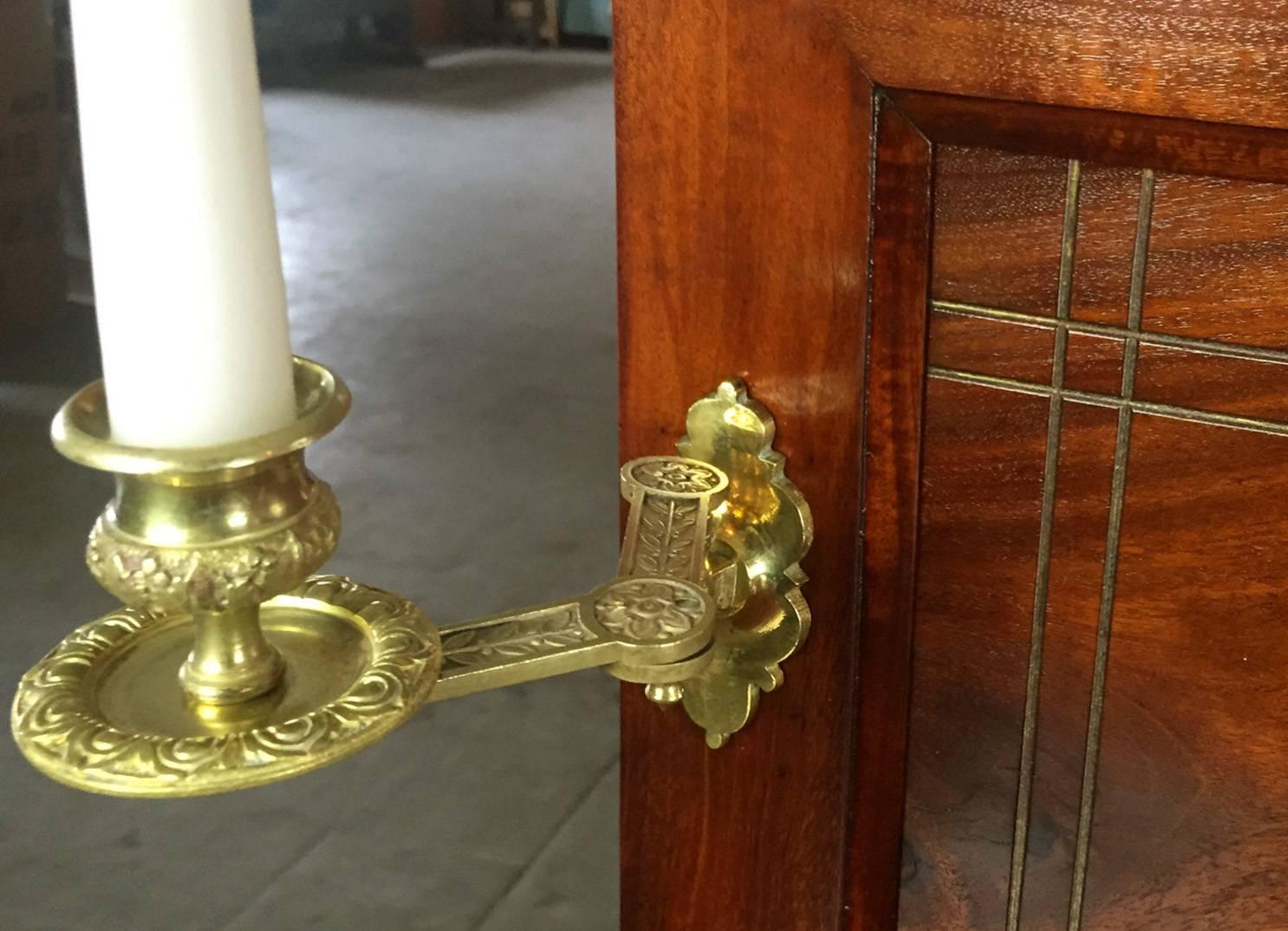 English Early Broadwood Upright Piano Mahogany Bronzes Candlesticks Fortepiano For Sale