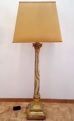 Louis XVI French Floor Lamp Empire Cream Caramel Marble Bronzes Corinthian Greek