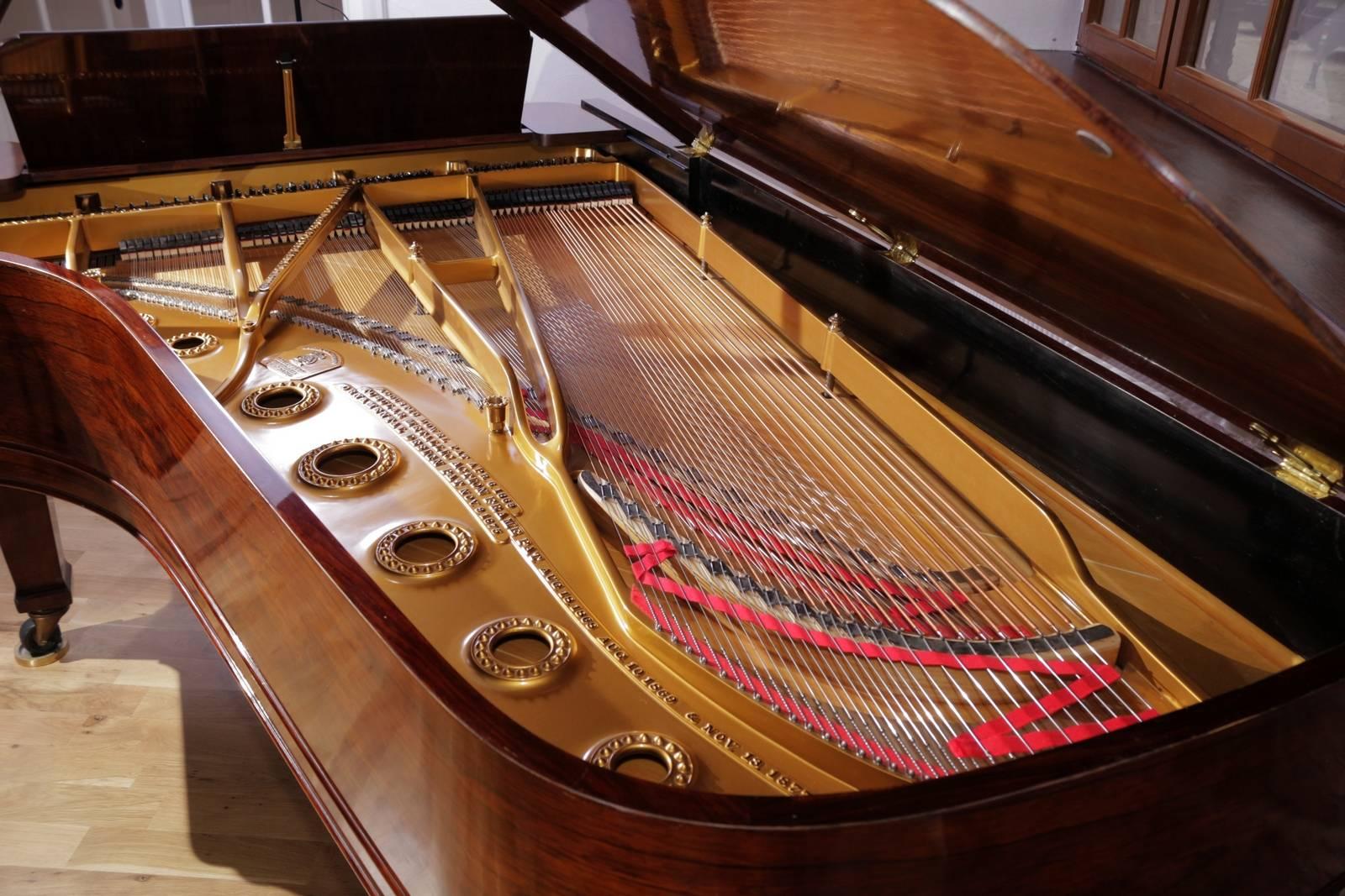 American Steinway & Sons C Grand Piano Glossy Rosewood French Polish, Mahogany Bench