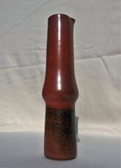 Slim Art Pottery Vase, Red Orange Brown Glaze, Germany 1950s 1960s