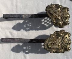 French Louis XV Rococo Style 19th Century Bronze Andirons, Fire Dogs