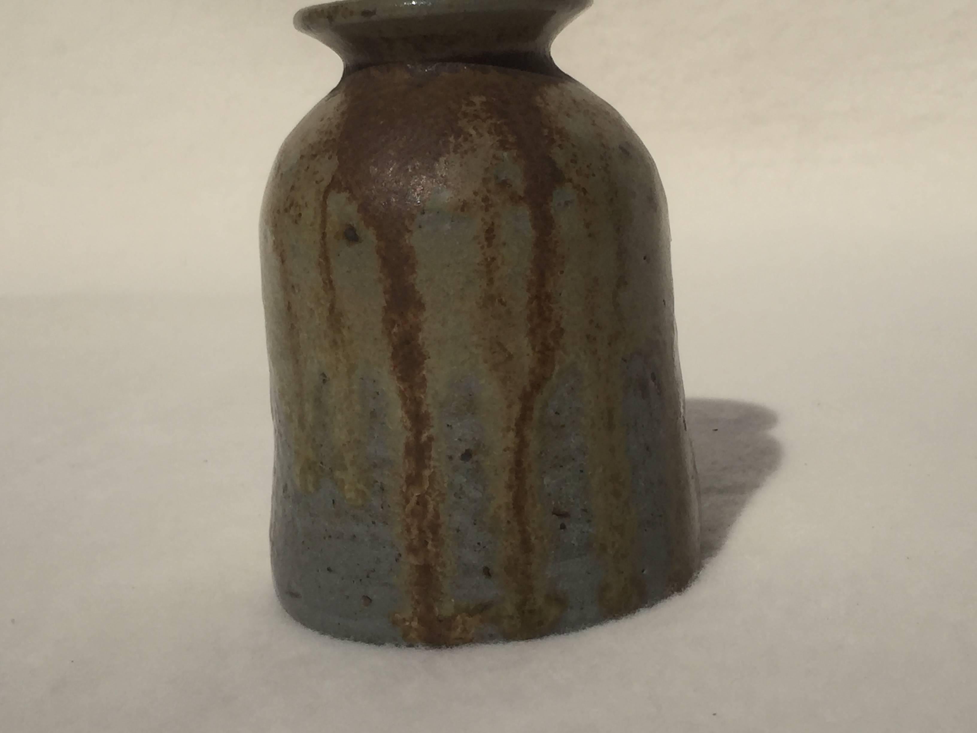 Ceramic Five Miniature Vases, Salt Glazed Art Pottery by Assenmacher, 1960s, Set #3
