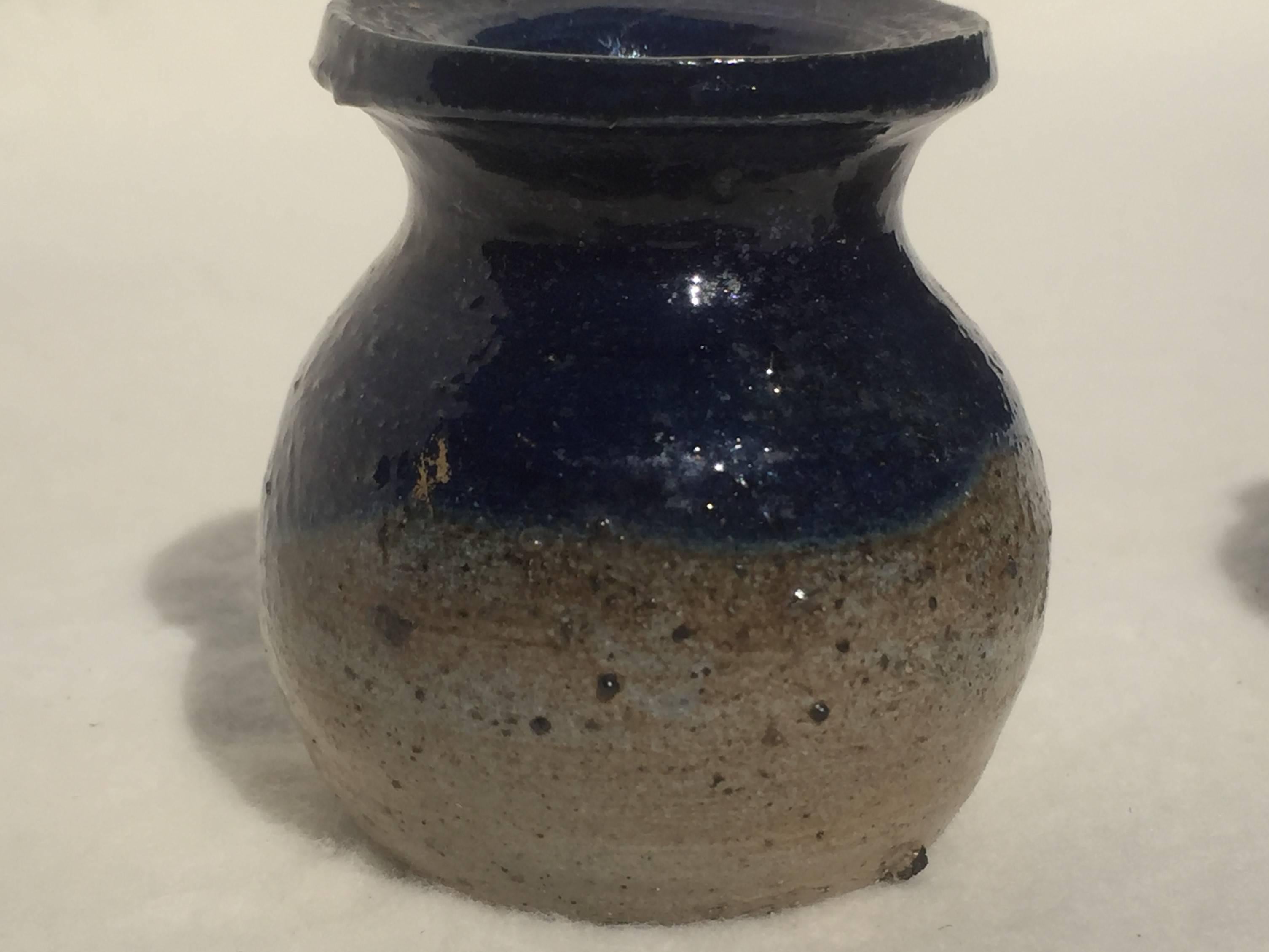Five Miniature Vases by Assenmacher, 1960s Salt Glazed Art Pottery, Set #4 In Excellent Condition In Ettlingen, Baden-Wurttemberg