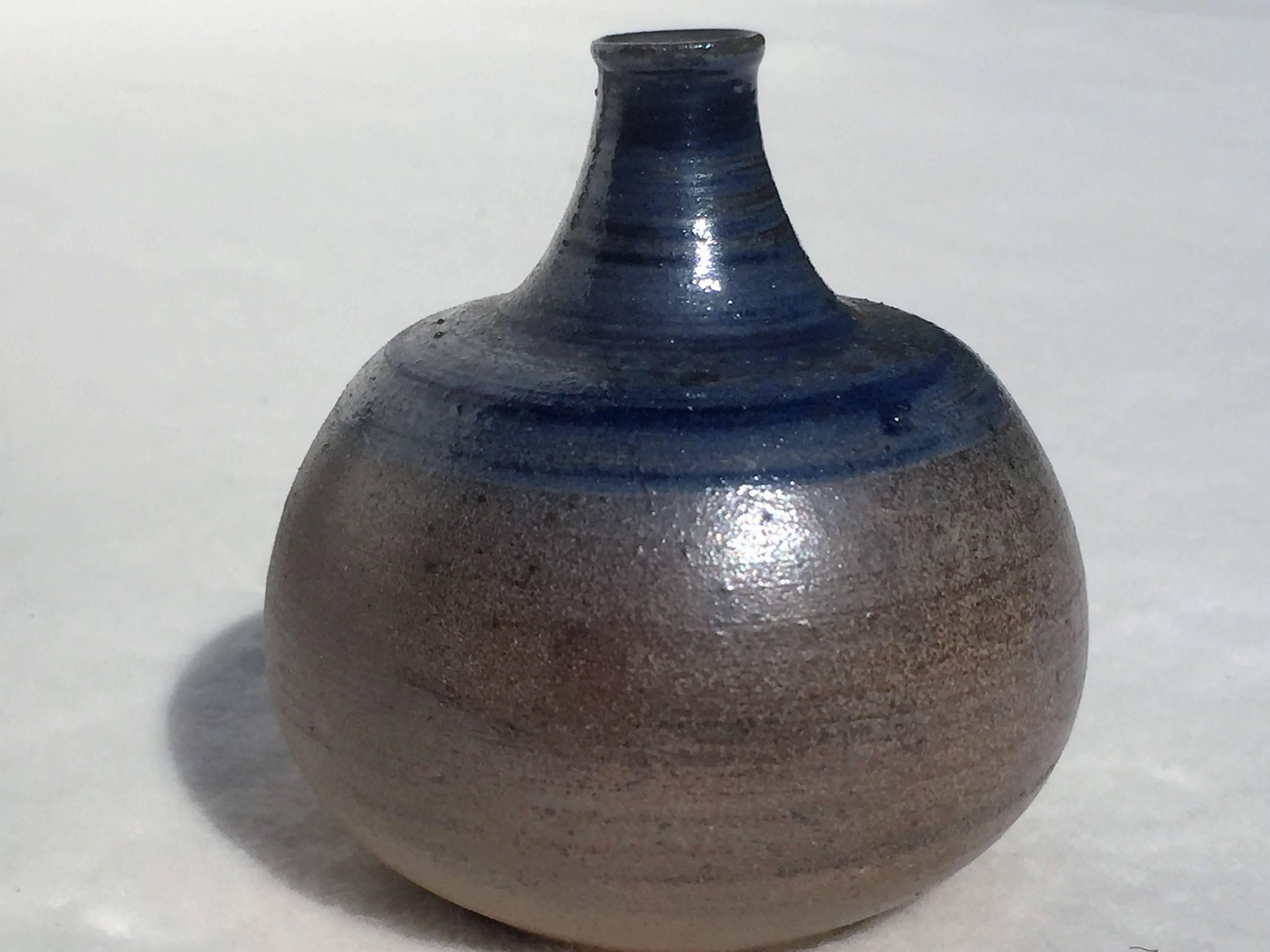 Five Miniature Vases by Assenmacher, 1960s Salt Glazed Art Pottery, Set #4 1