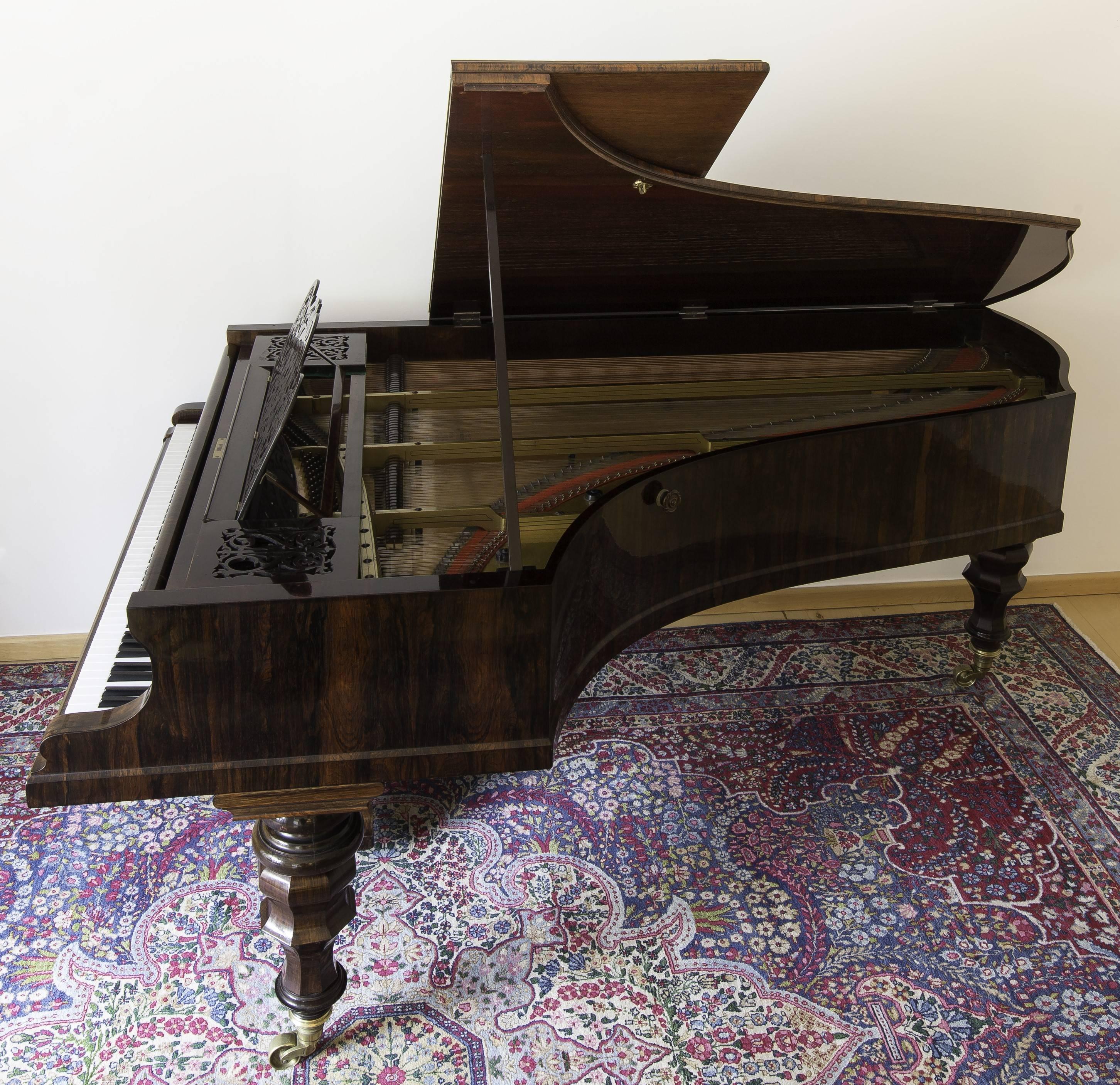 Stunning Romantic Biedermeier Grand Piano Blüthner Leipzig Case, 19th Century 2