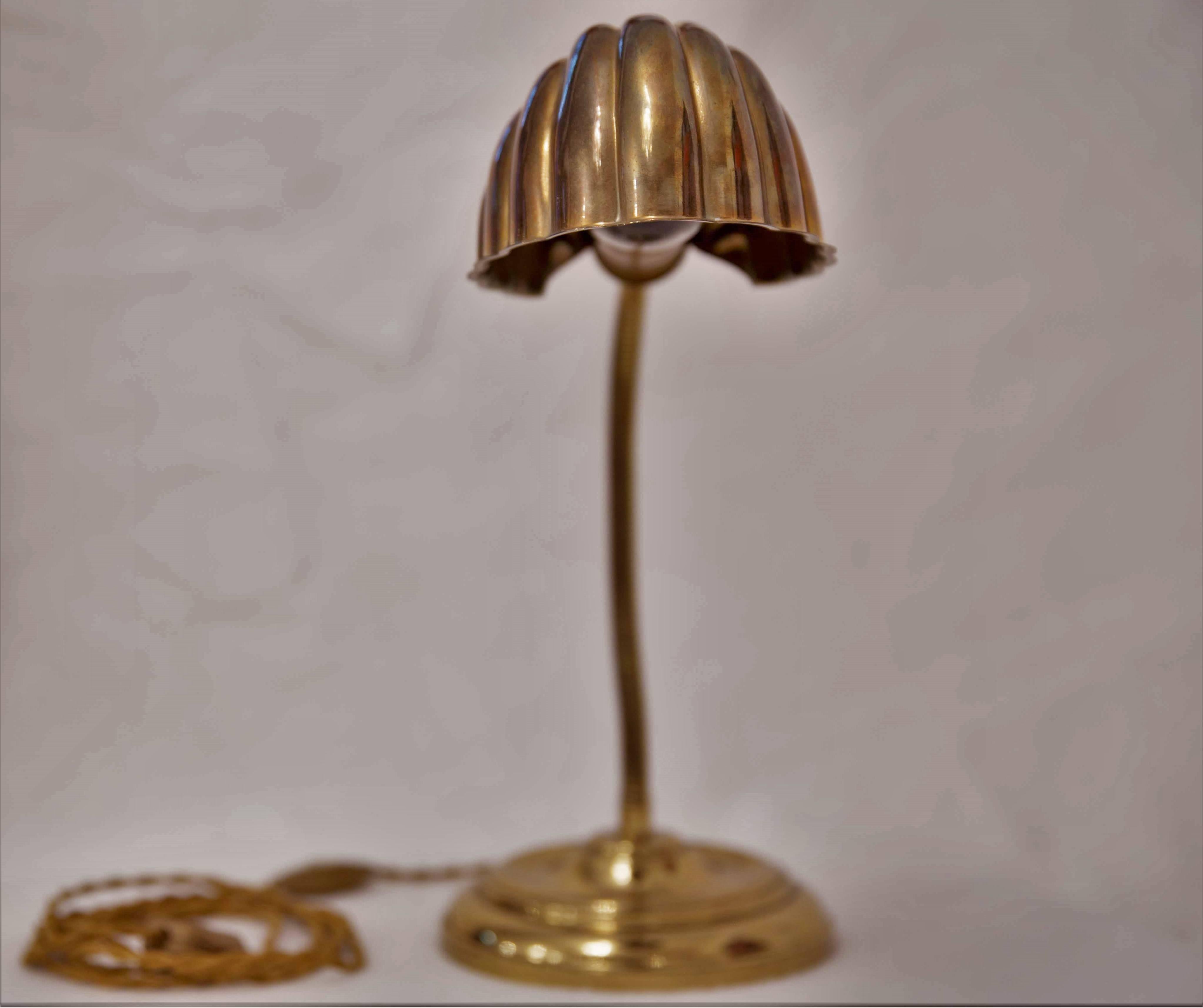 20th Century Brass Shell Table Desk Lamp France 1970s