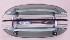 Pair of Wall lights, Sconces Appliques by Veca Italy Grey and Clear Glass