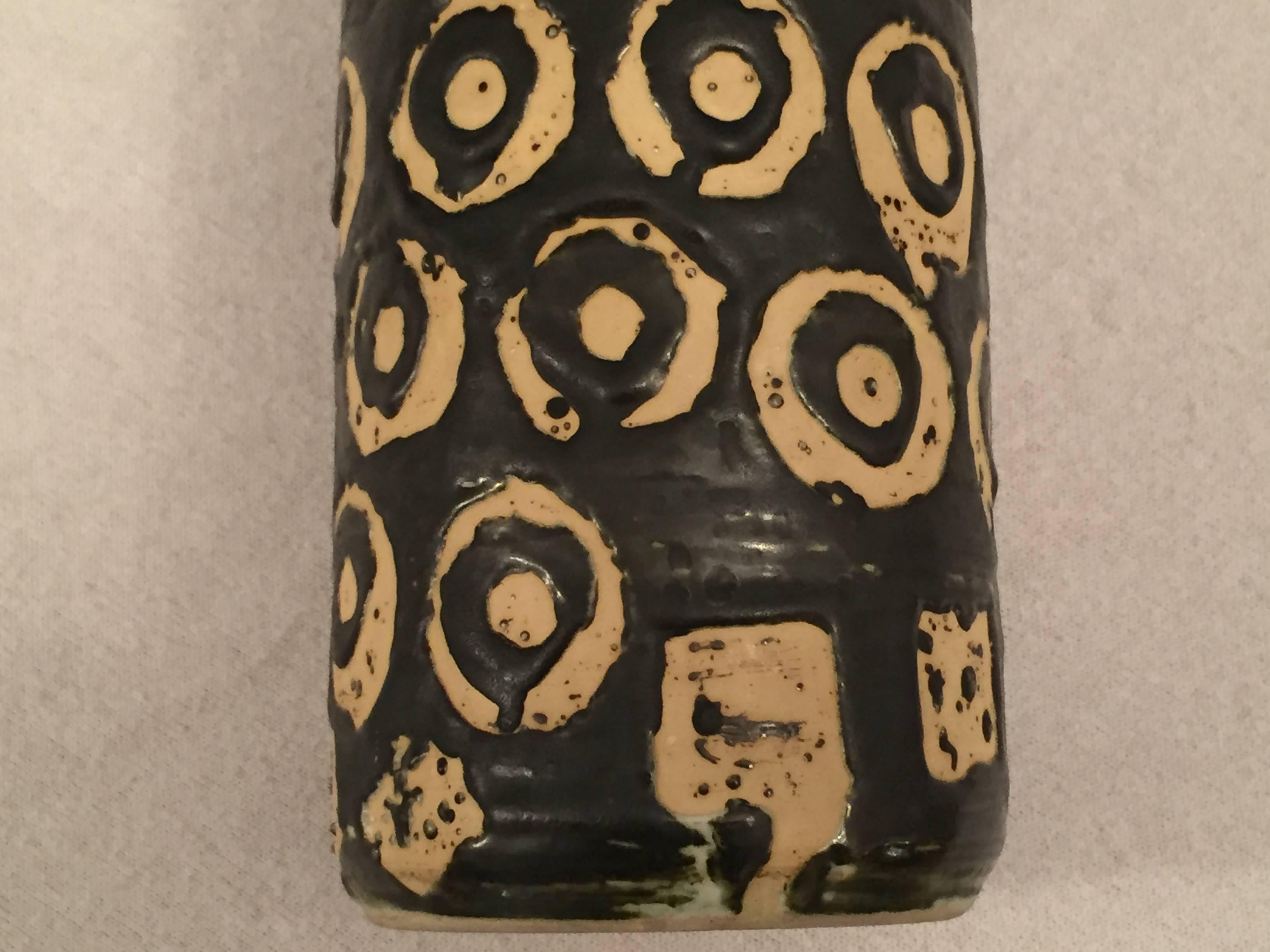 20th Century Ceramic Bottle or Vase with a Cork, Germany 1950s, Lava Glaze