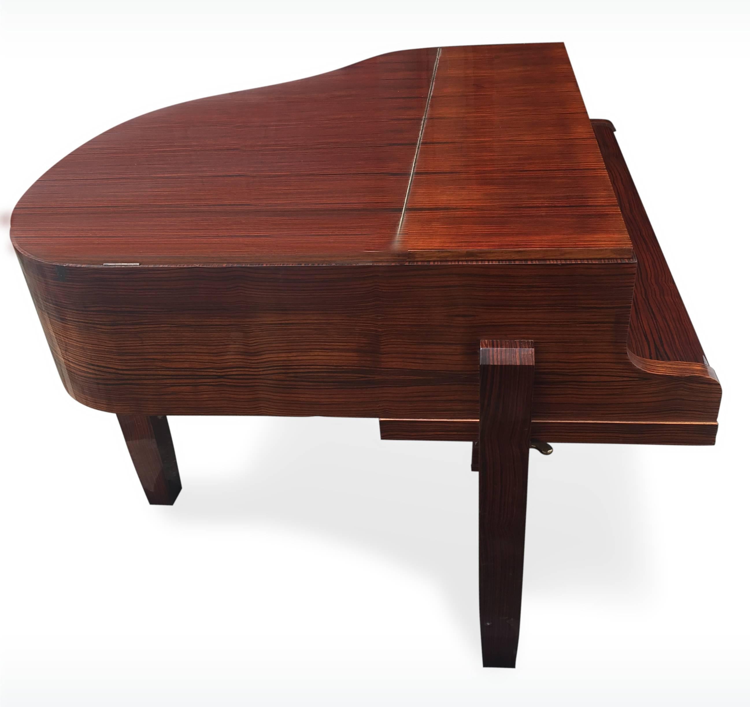 Mid-century-modern / Modernist  Grand Piano Pleyel Macassar Ebony Citruswood For Sale 3
