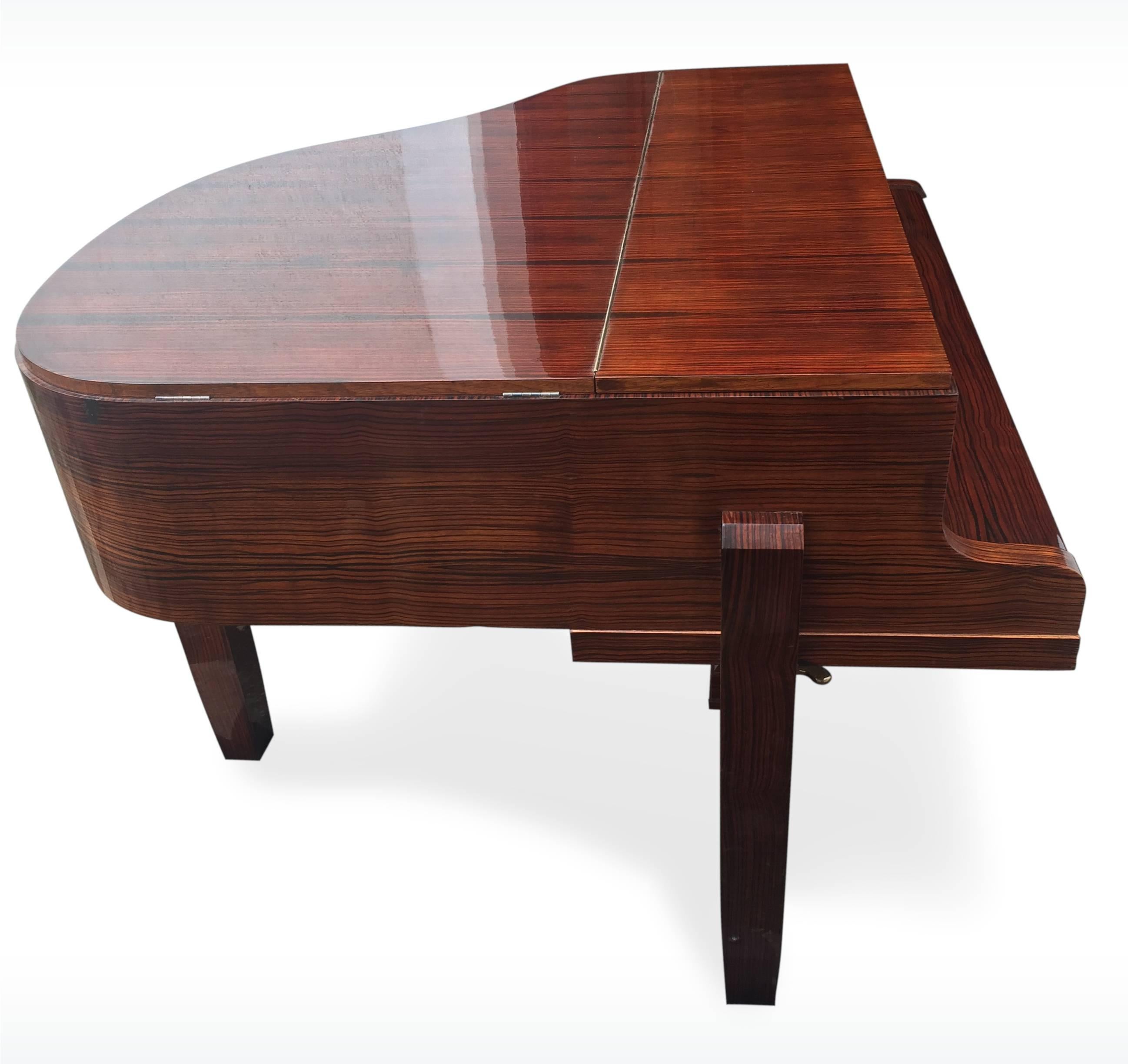 Mid-century-modern / Modernist  Grand Piano Pleyel Macassar Ebony Citruswood For Sale 2