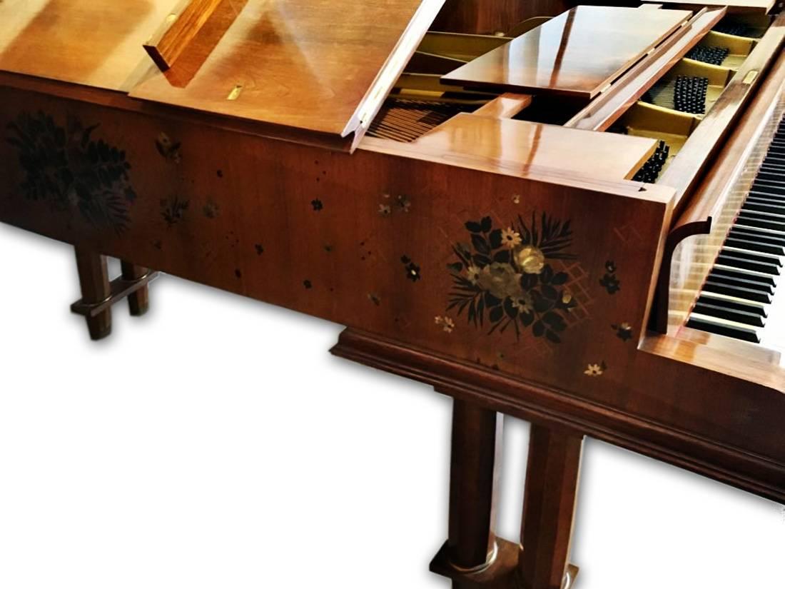 Inlay Mid-Century Modern Grand Piano by Gaveau Paris Designed by Jules Émile Leleu For Sale
