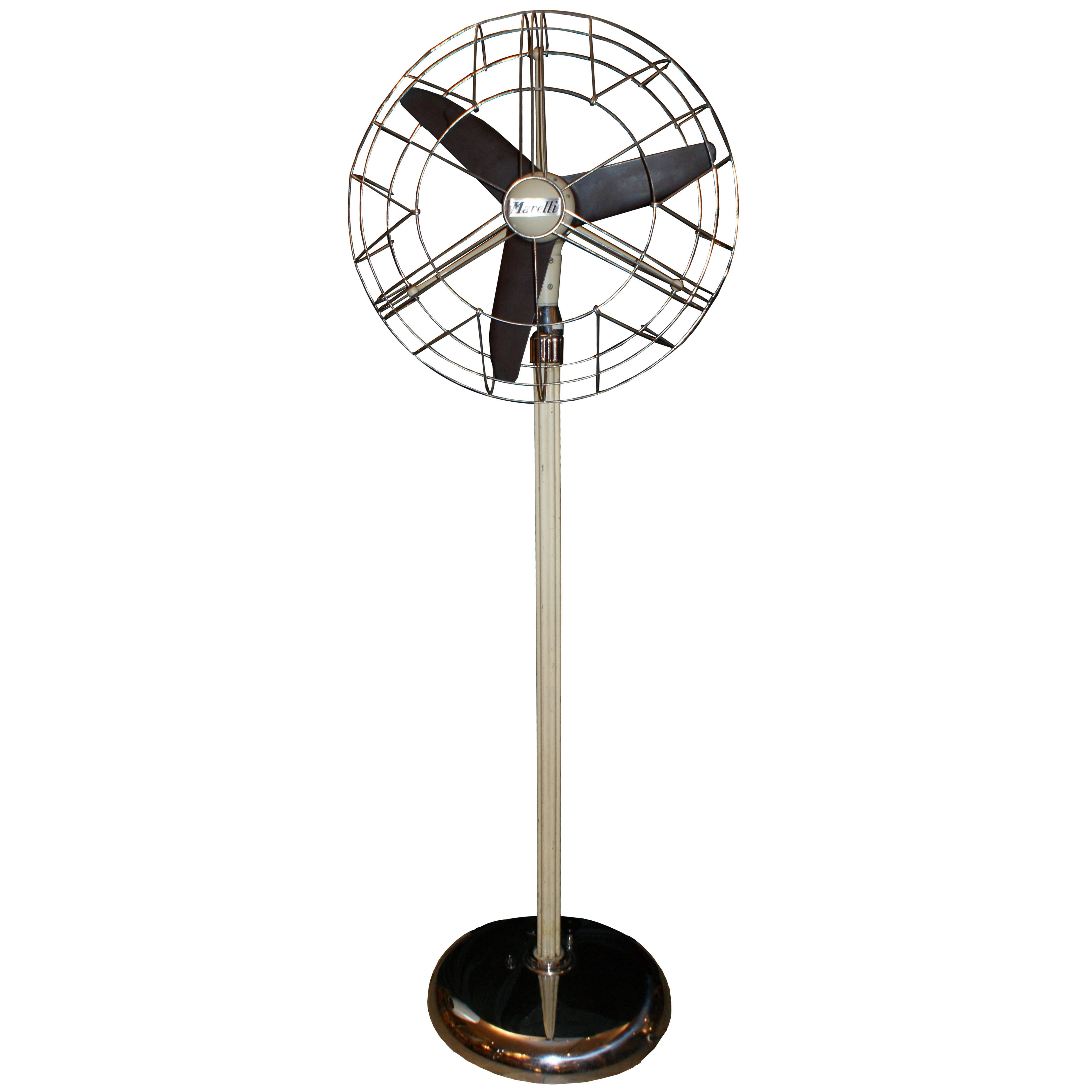 1950s Marelli Floor Fan, Italy For Sale