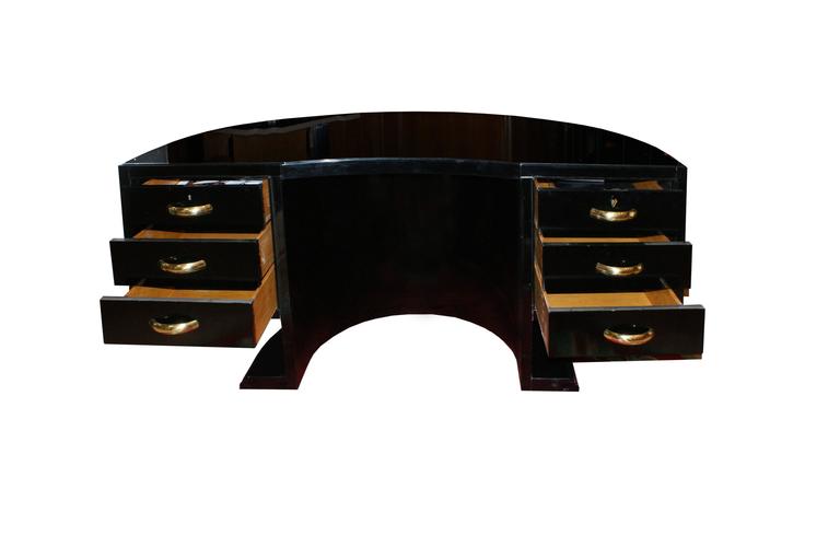 1940s HalfMoon Black Desk by Jacques at 1stDibs half moon
