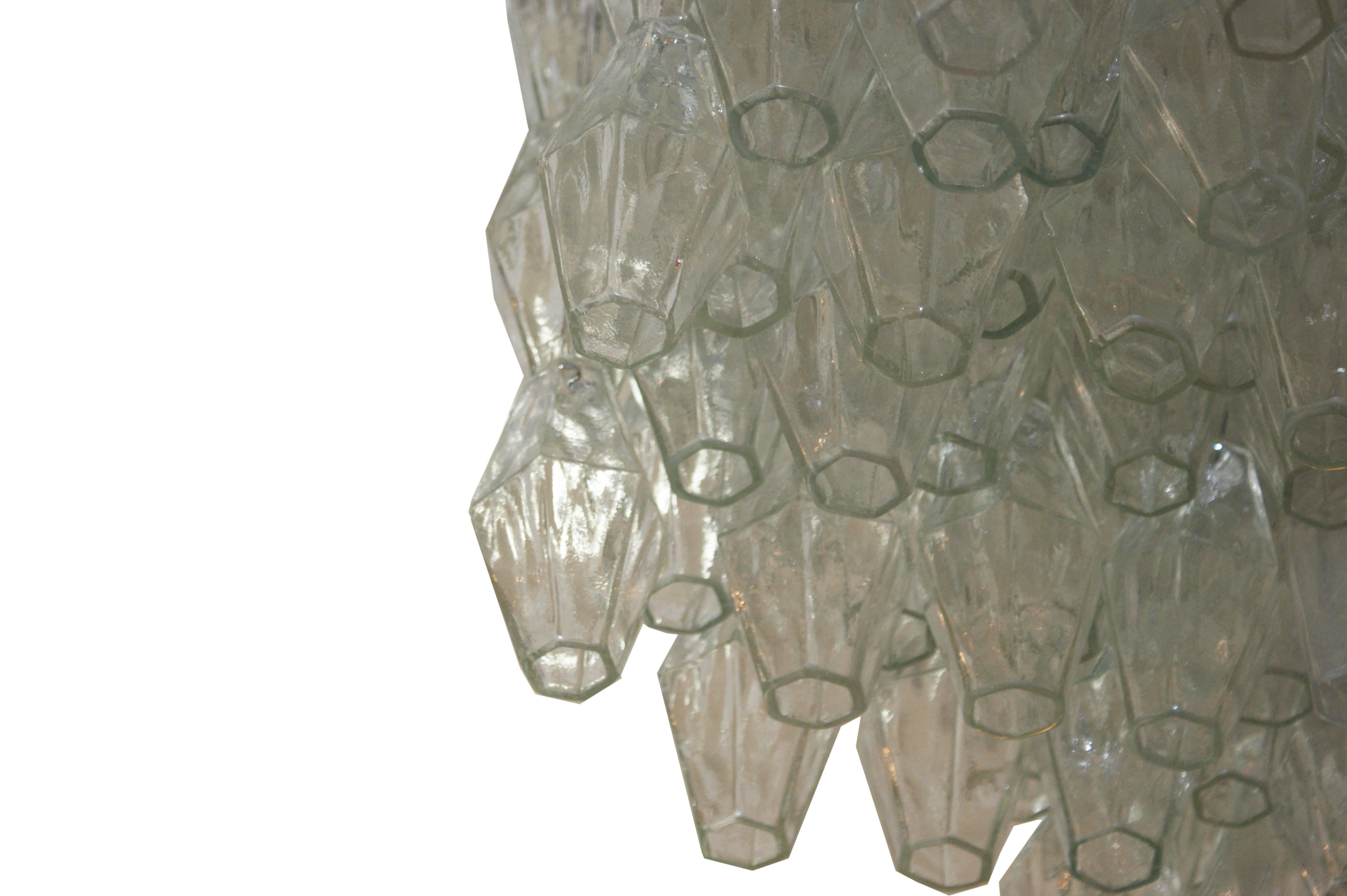 Carlo Scarpa Modern Murano Glass Italian Chandelier for Venini, 1967 In Excellent Condition For Sale In Milan, IT
