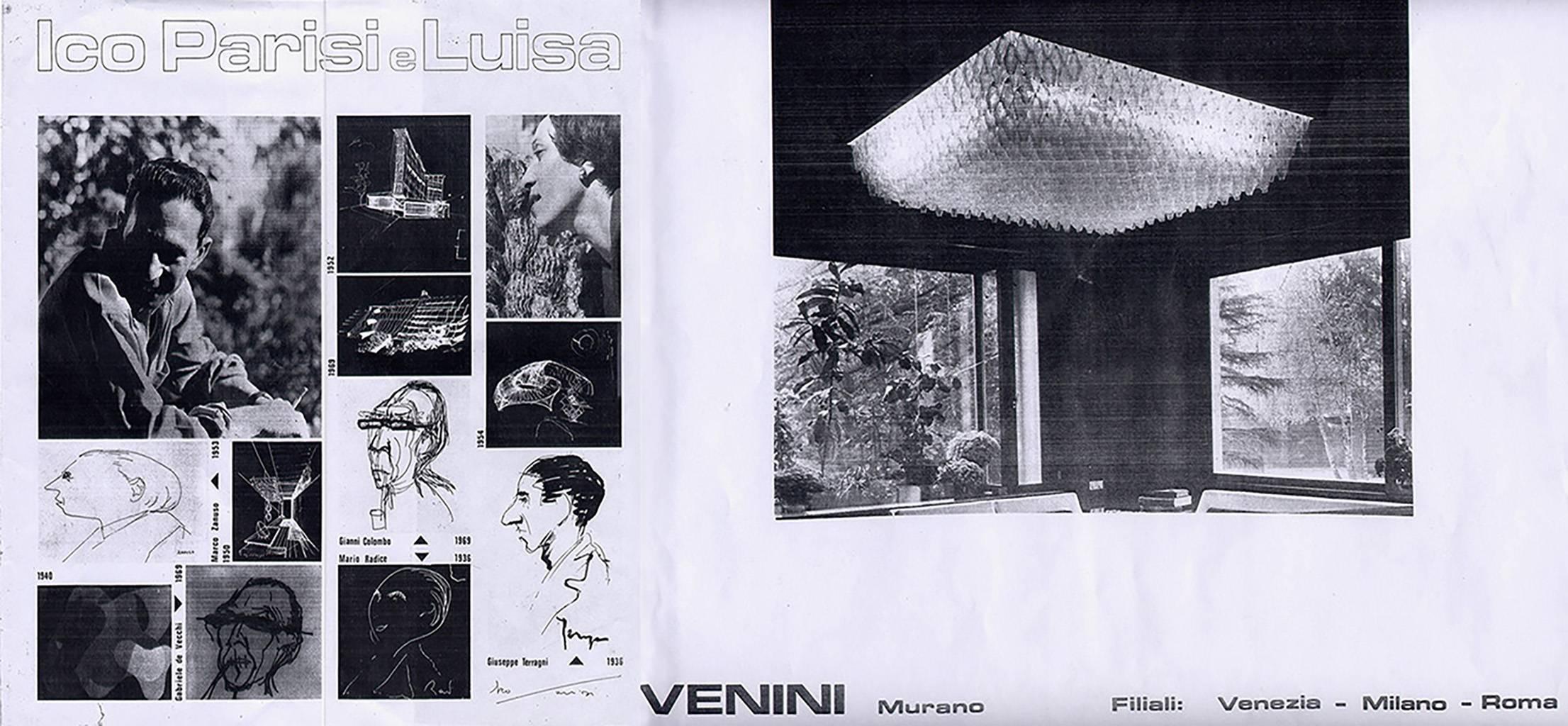 Carlo Scarpa Modern Murano Glass Italian Chandelier for Venini, 1967 For Sale 3