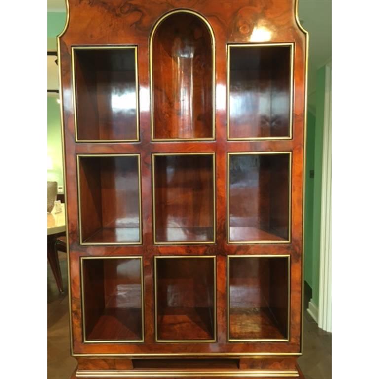 Gio Ponti Art Deco Briar Root Wood and Brass Italian Cabinet, 1932  For Sale 3
