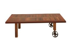 Handmade Coffee Table Made from Reclaimed Mahogany Door by Mats Christeen