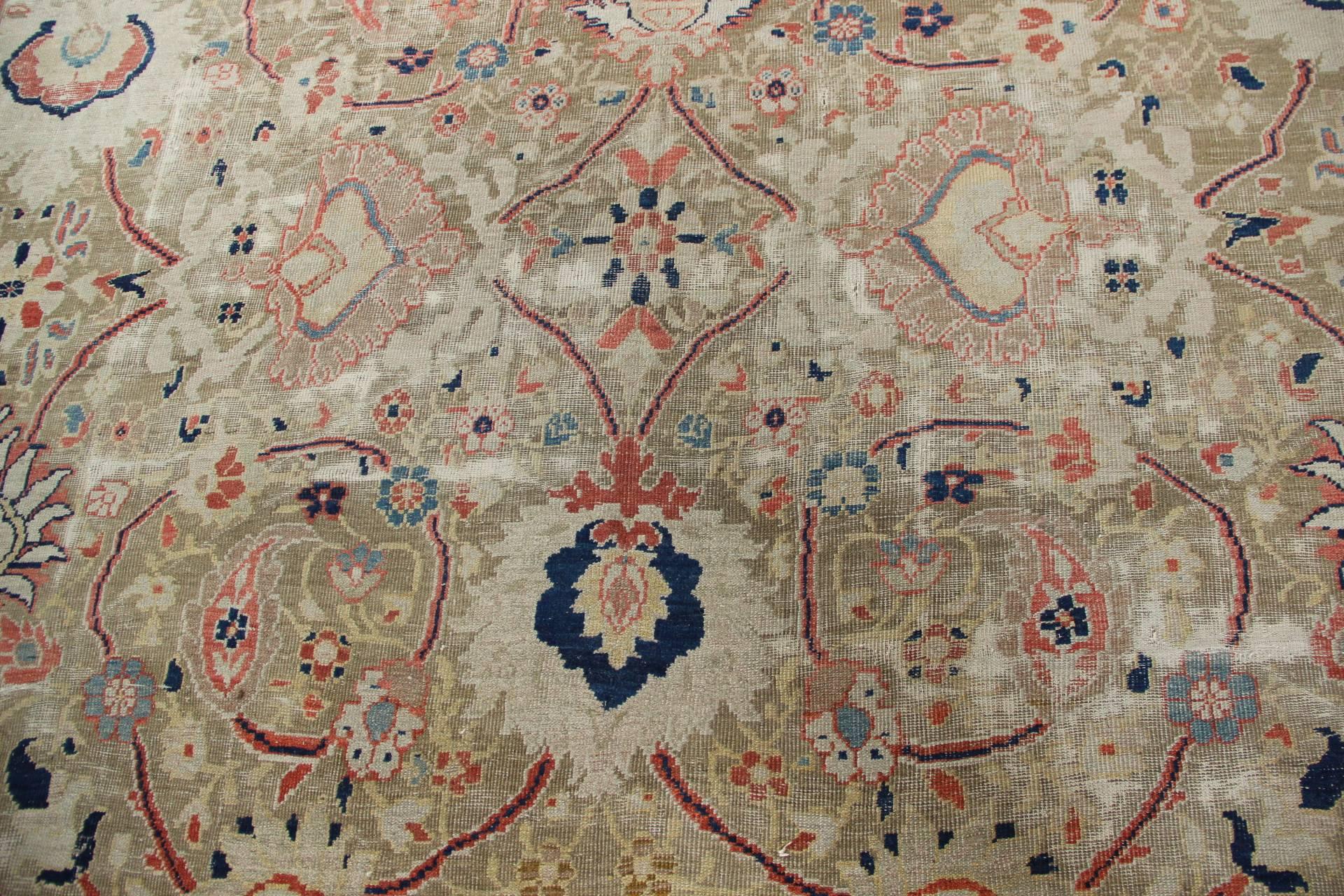 Wool Ziegler Carpet, Late 19th Century For Sale