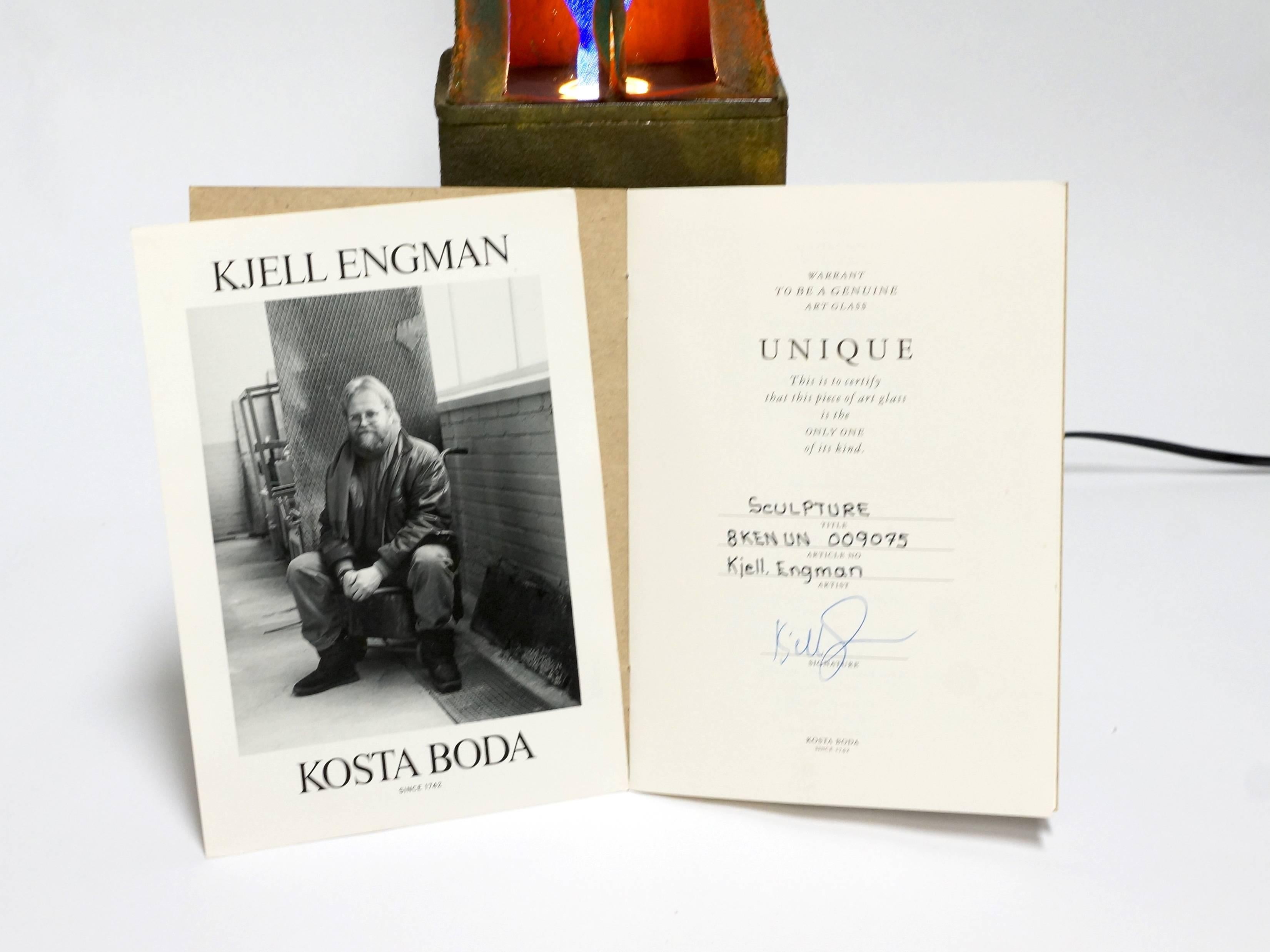 Swedish Art Glass and Light Sculpture by Kjell Engman for Kosta Boda For Sale 1