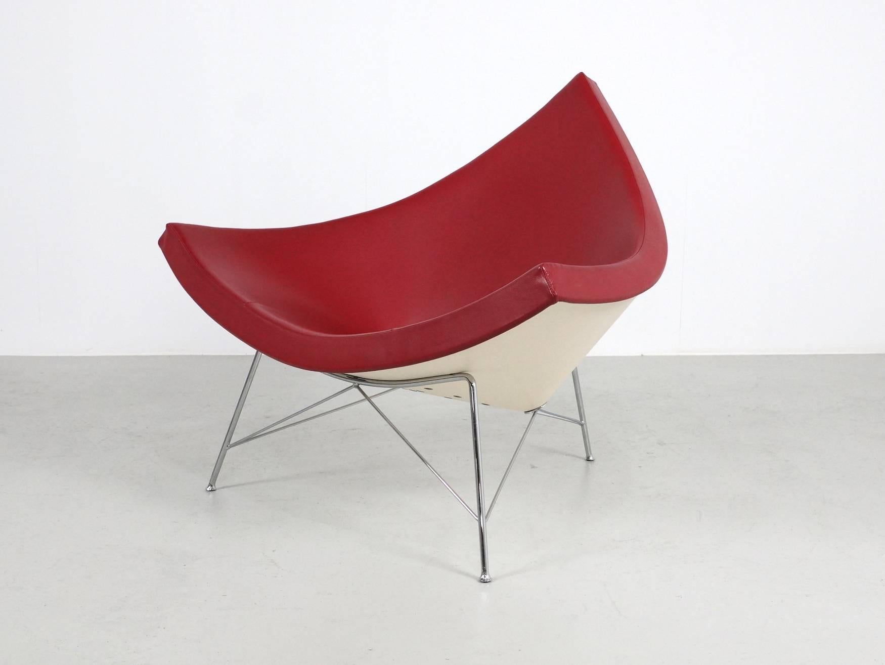 Mid-20th Century Oxblood Red Leather Coconut Chair by George Nelson for Vitra