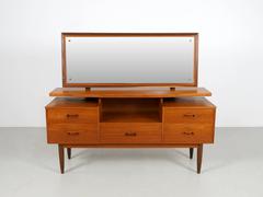 Danish Modern Teak Vanity or Dressing Table with Mirror, 1960s