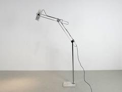 Italian Robotic Style Floor Lamp with Carrera Marble Base