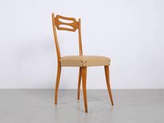 Italian Dining Chairs in Polished Maple Wood, Set of Six
