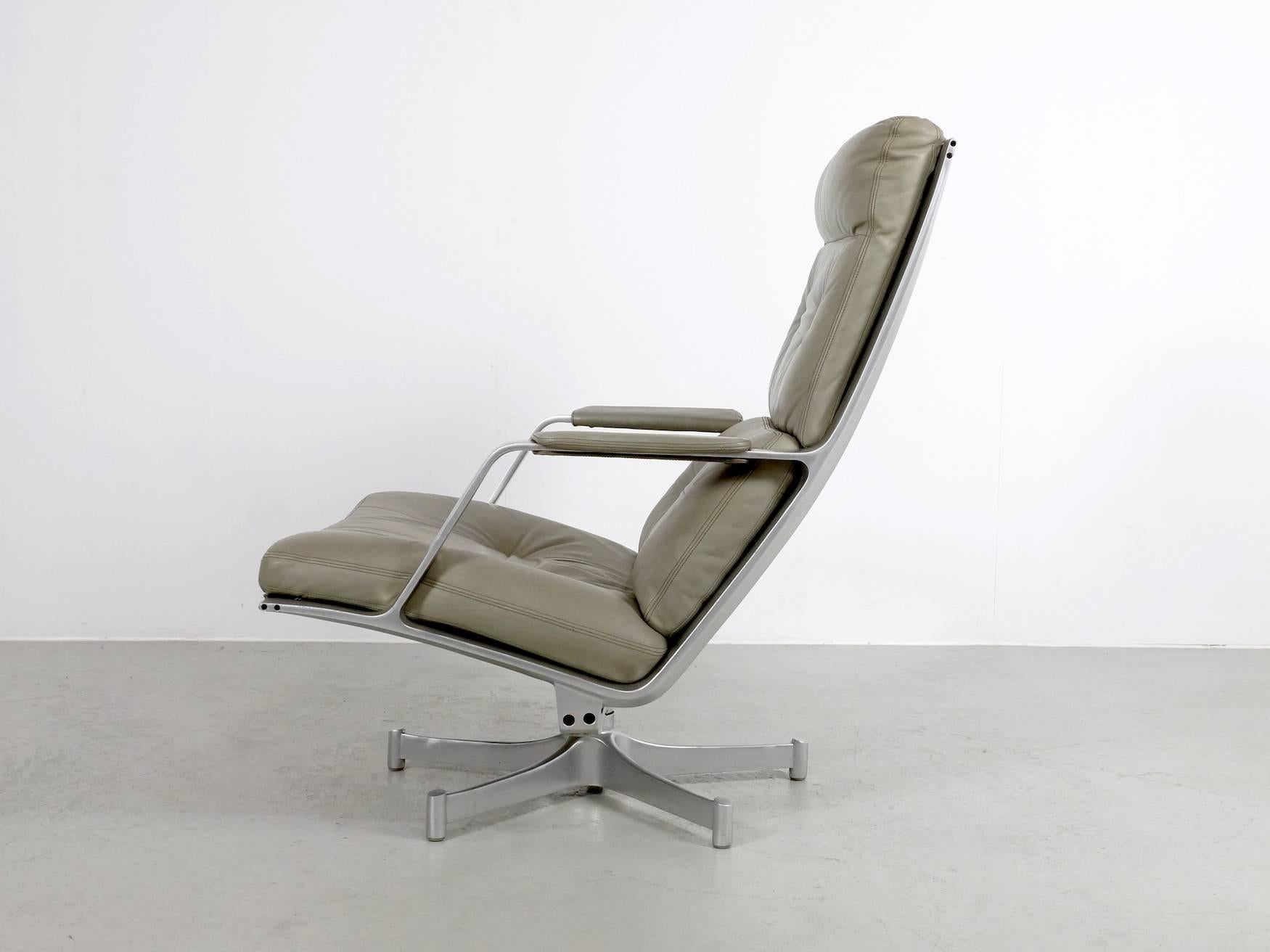 20th Century Fabricius & Kastholm FK85 Grey Leather Lounge Chair for Kill International, 1962