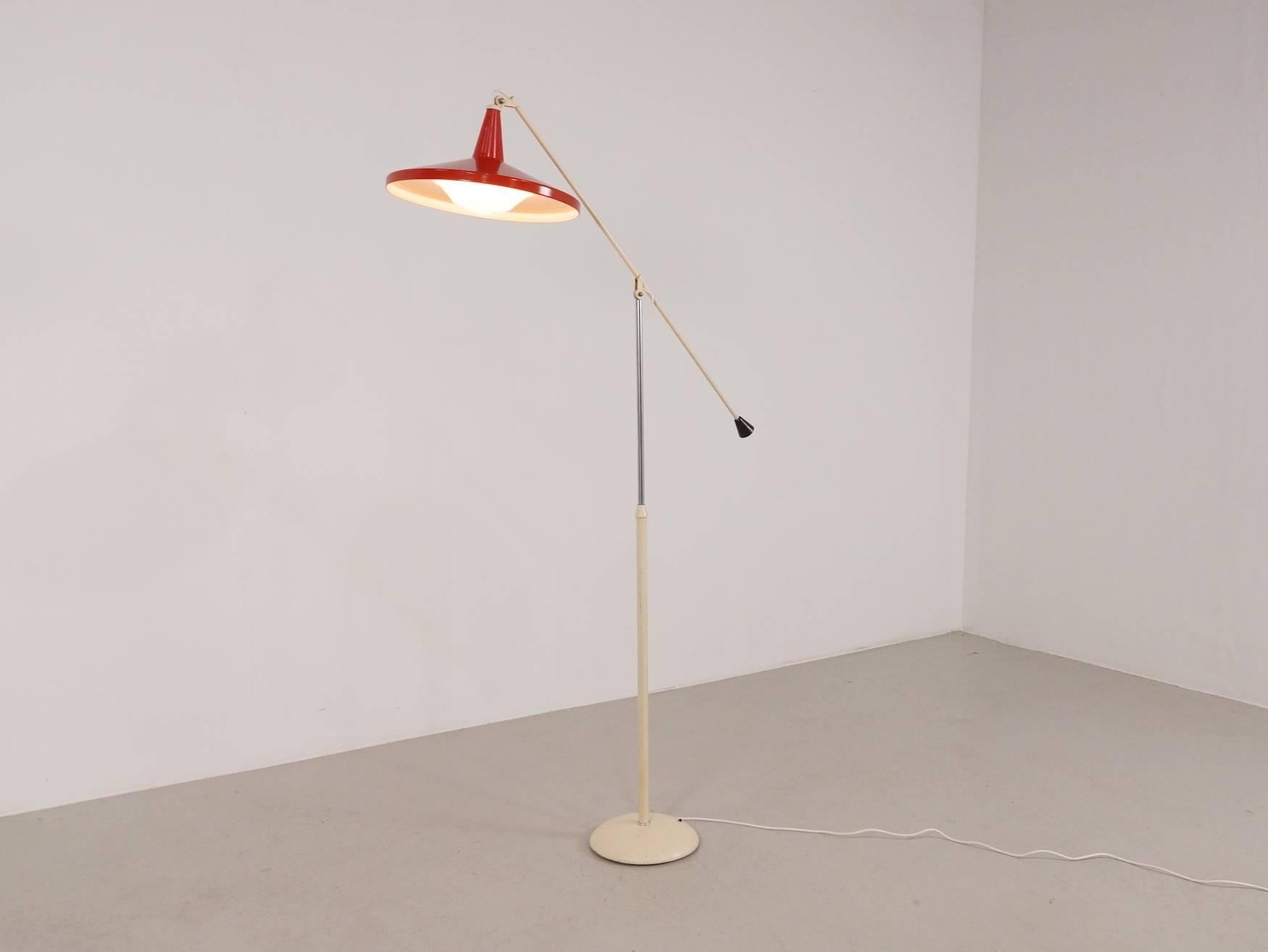 Mid-Century Modern Panama Floor Lamp by Wim Rietveld for Gispen, 1950s