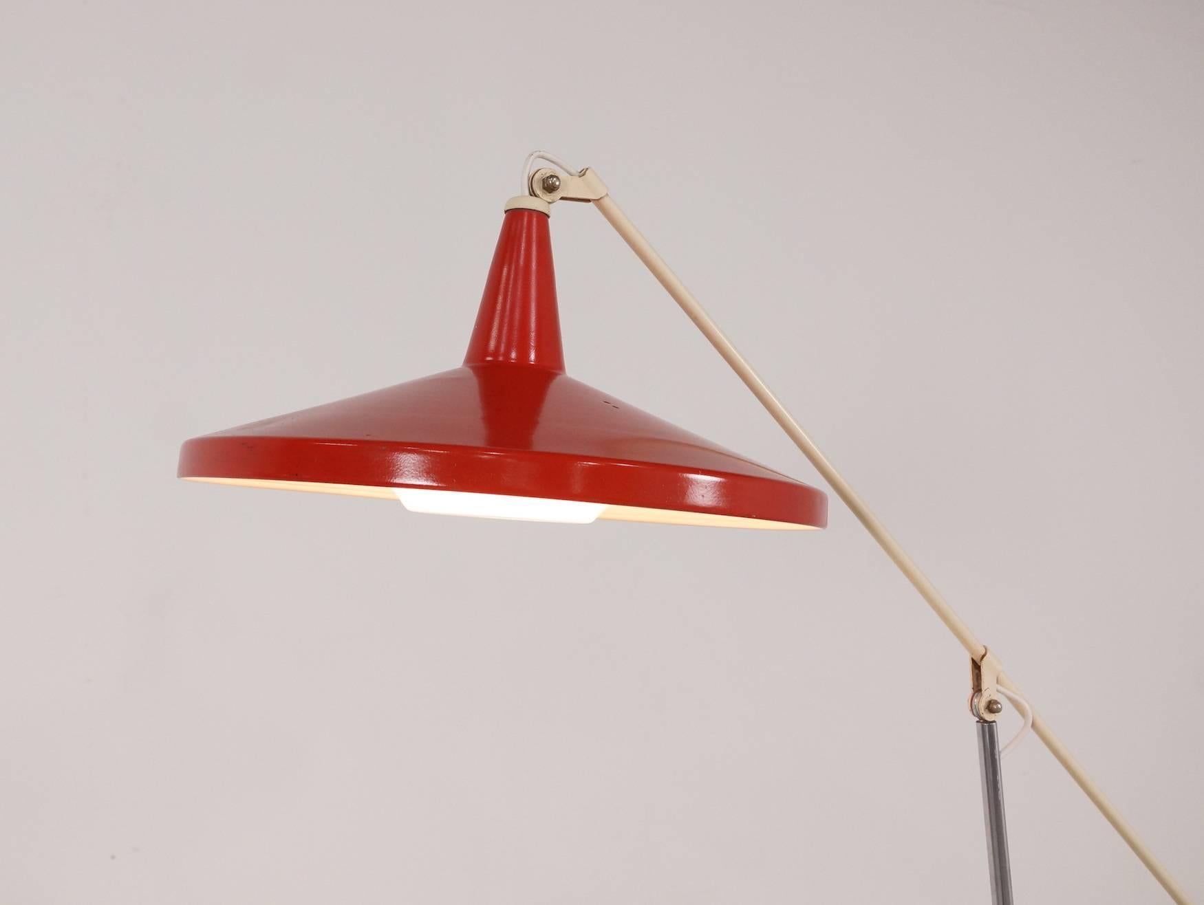 Panama Floor Lamp by Wim Rietveld for Gispen, 1950s In Good Condition In 's Heer Arendskerke, NL