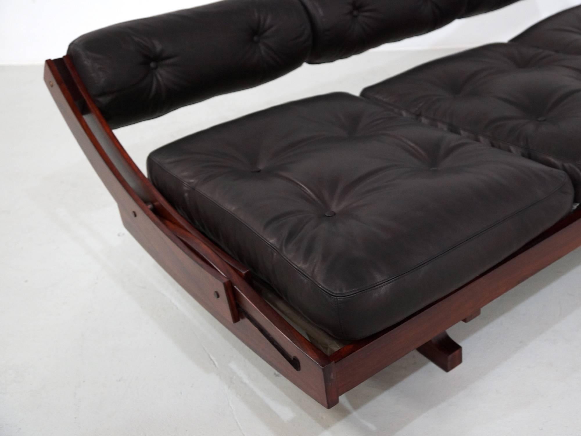 Rosewood and Black Leather Sormani Daybed, 1963 2