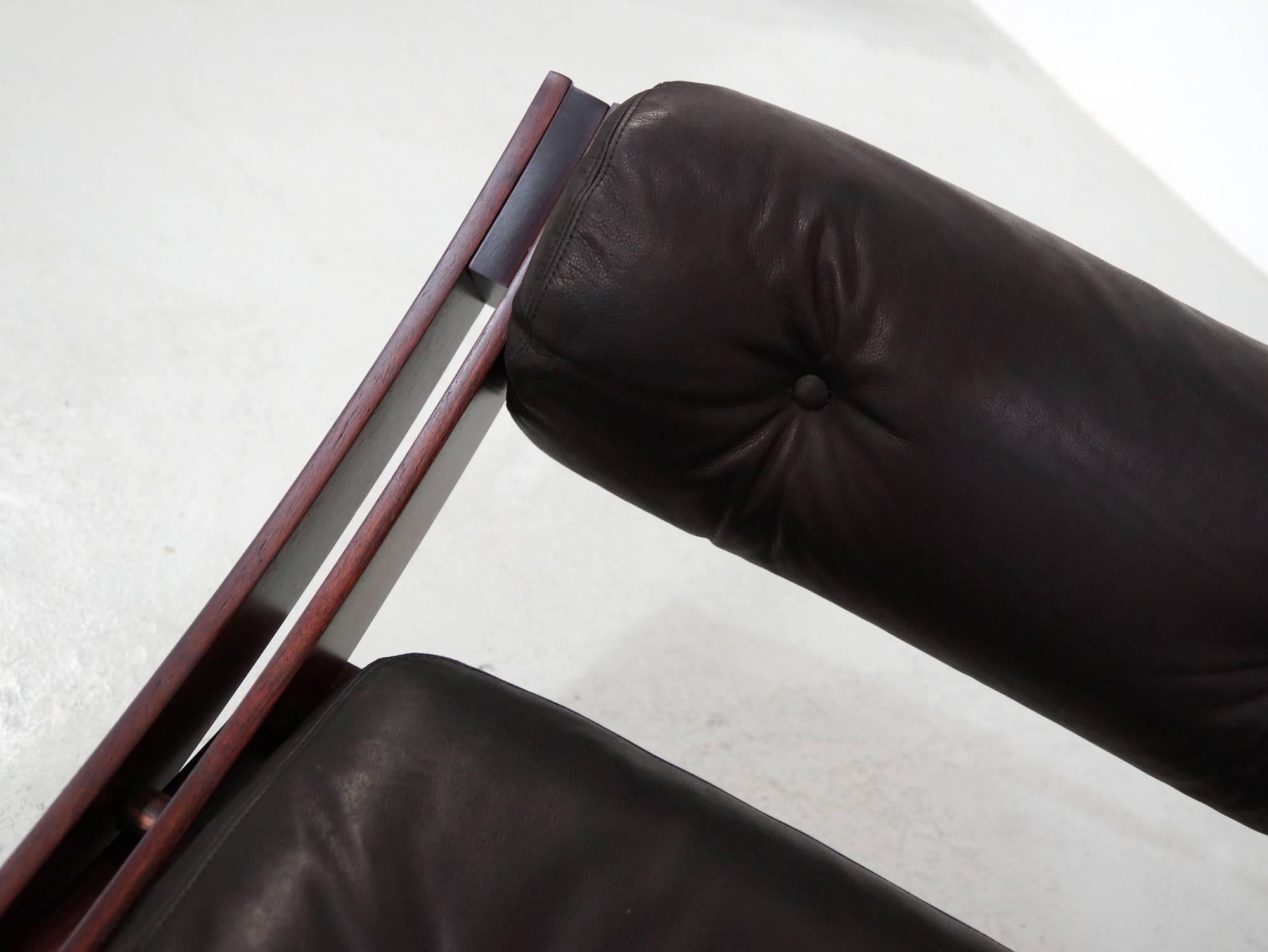 Rosewood and Black Leather Sormani Daybed, 1963 3