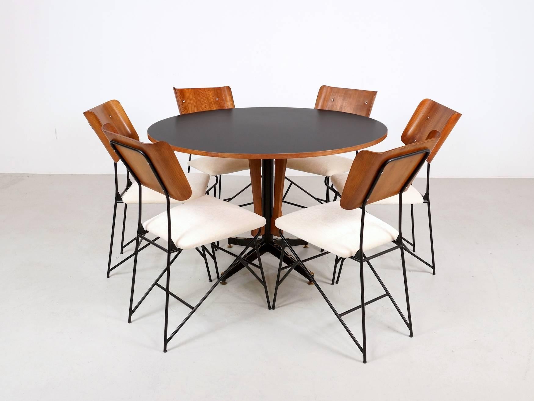 1950s Italian Dining Chairs by Carlo Ratti, Set of Six For Sale 5