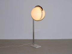 Acrylic Globe Floor Lamp on Carrera Marble Base, Italian, 1960s