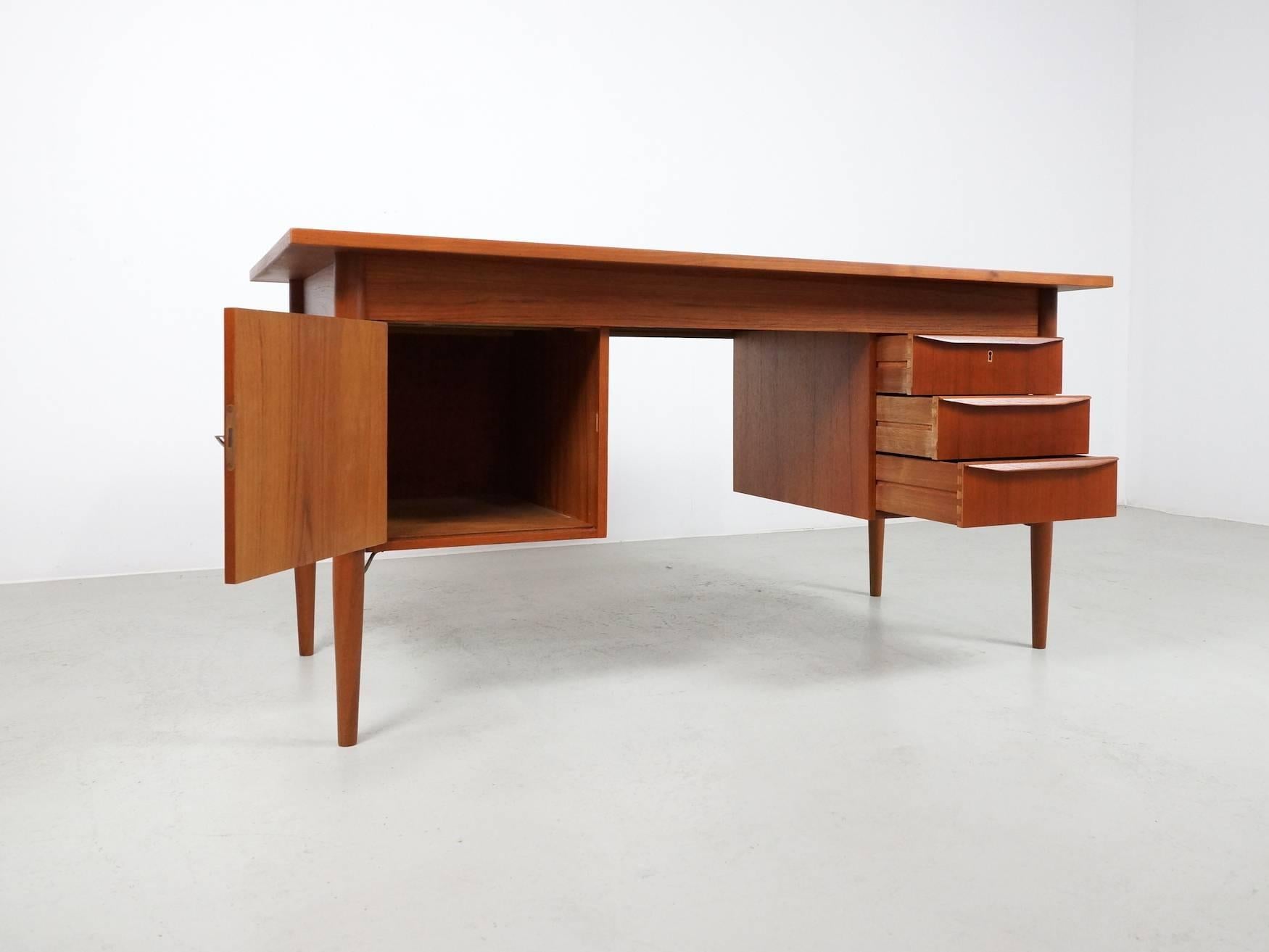 Danish Scandinavian Teak Desk by Gunnar Nielsen Tibergaard, Denmark, 1960s For Sale
