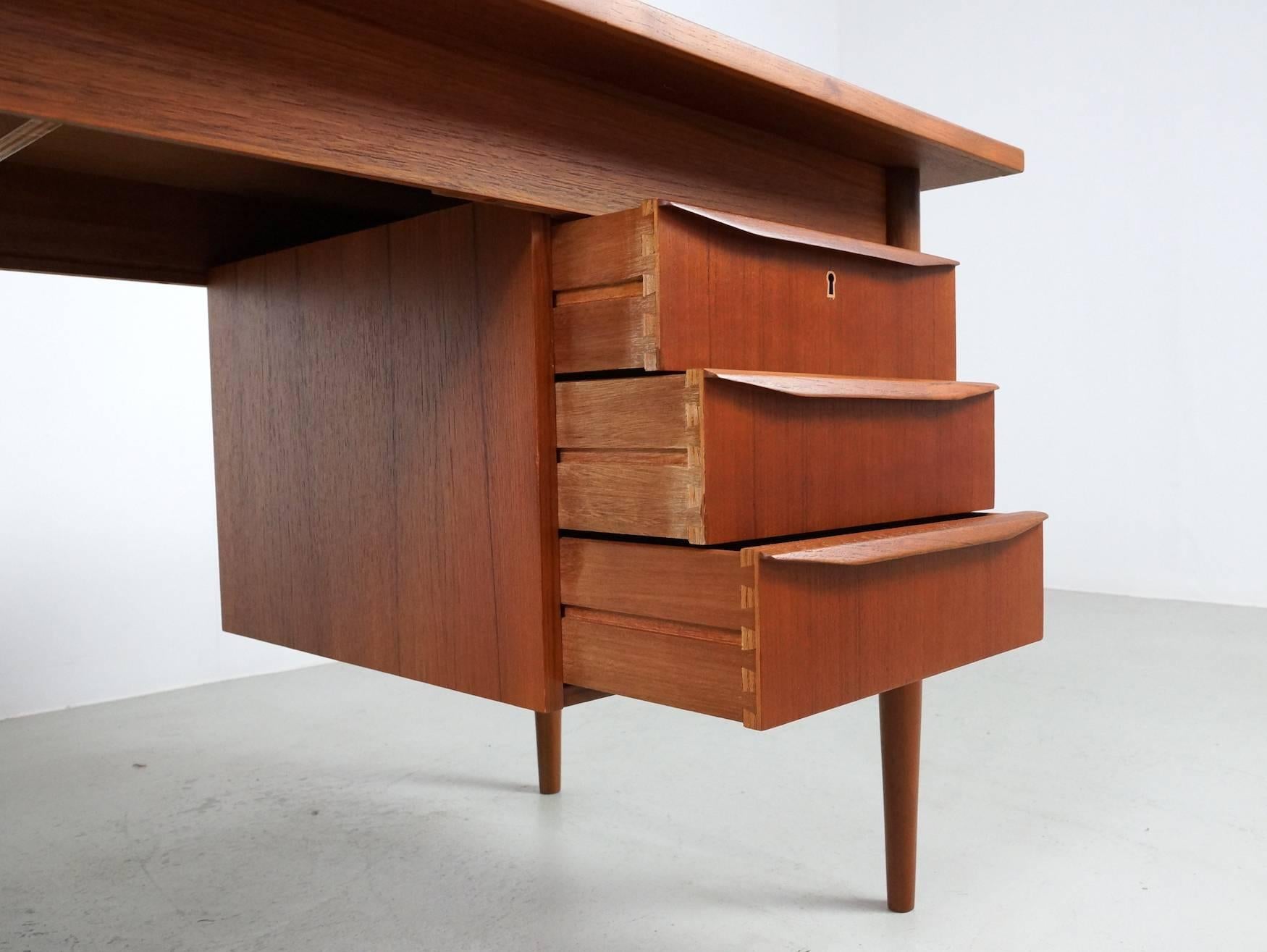 Mid-20th Century Scandinavian Teak Desk by Gunnar Nielsen Tibergaard, Denmark, 1960s For Sale