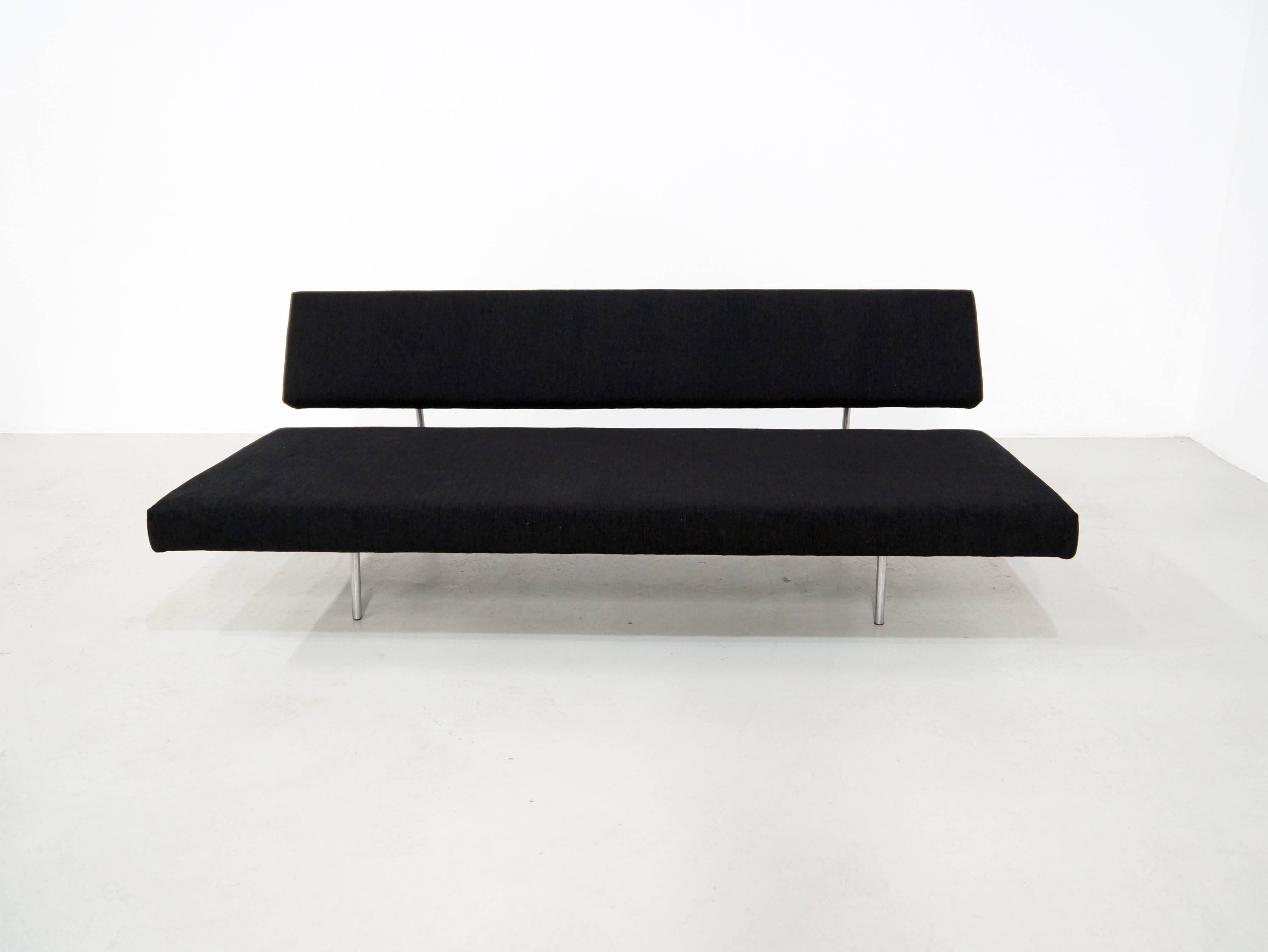 Dutch Black and Stainless Steel Daybed, Sofa by Martin Visser for Spectrum, 1958