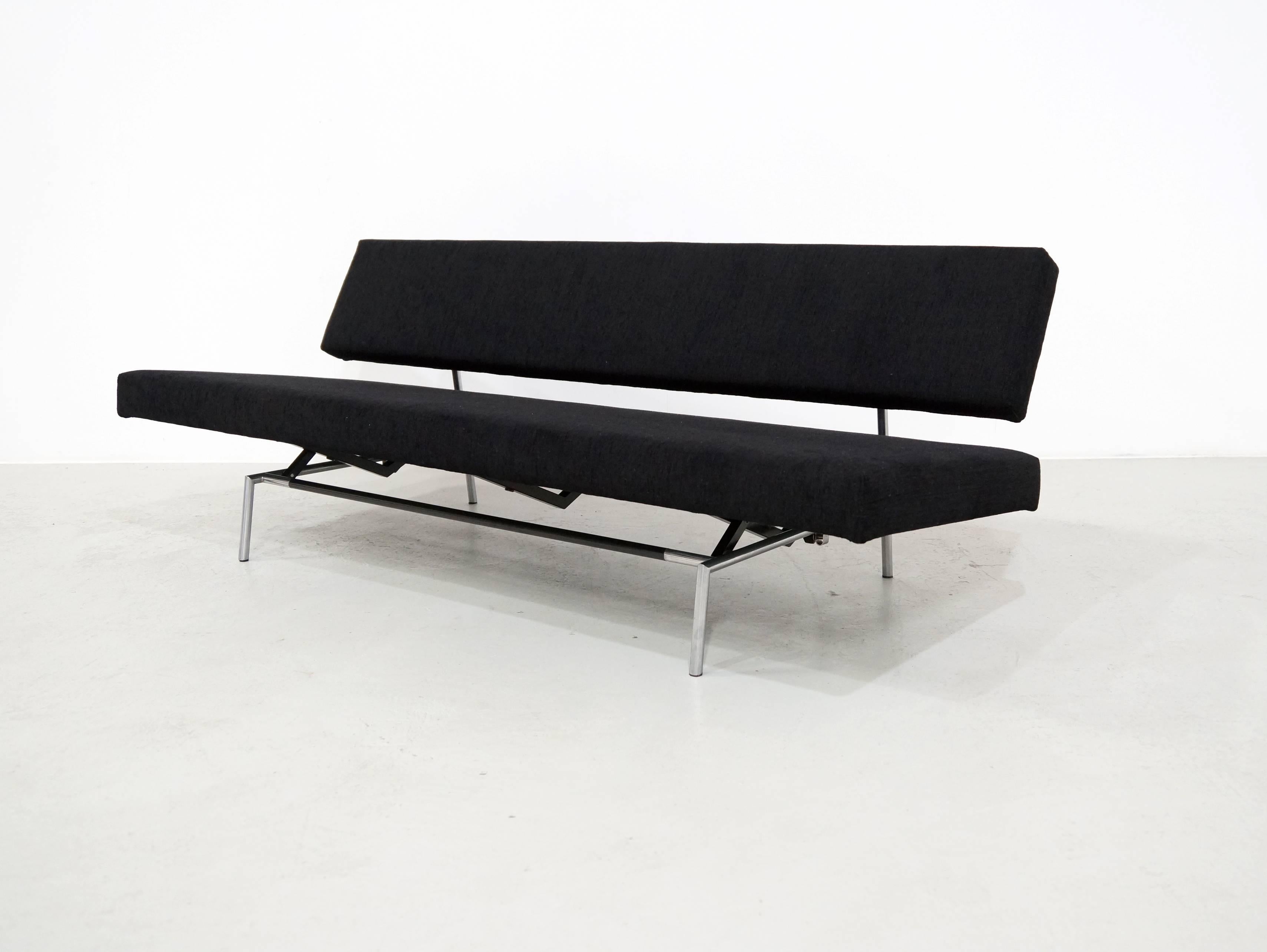 Black and Stainless Steel Daybed, Sofa by Martin Visser for Spectrum, 1958 In Good Condition In 's Heer Arendskerke, NL