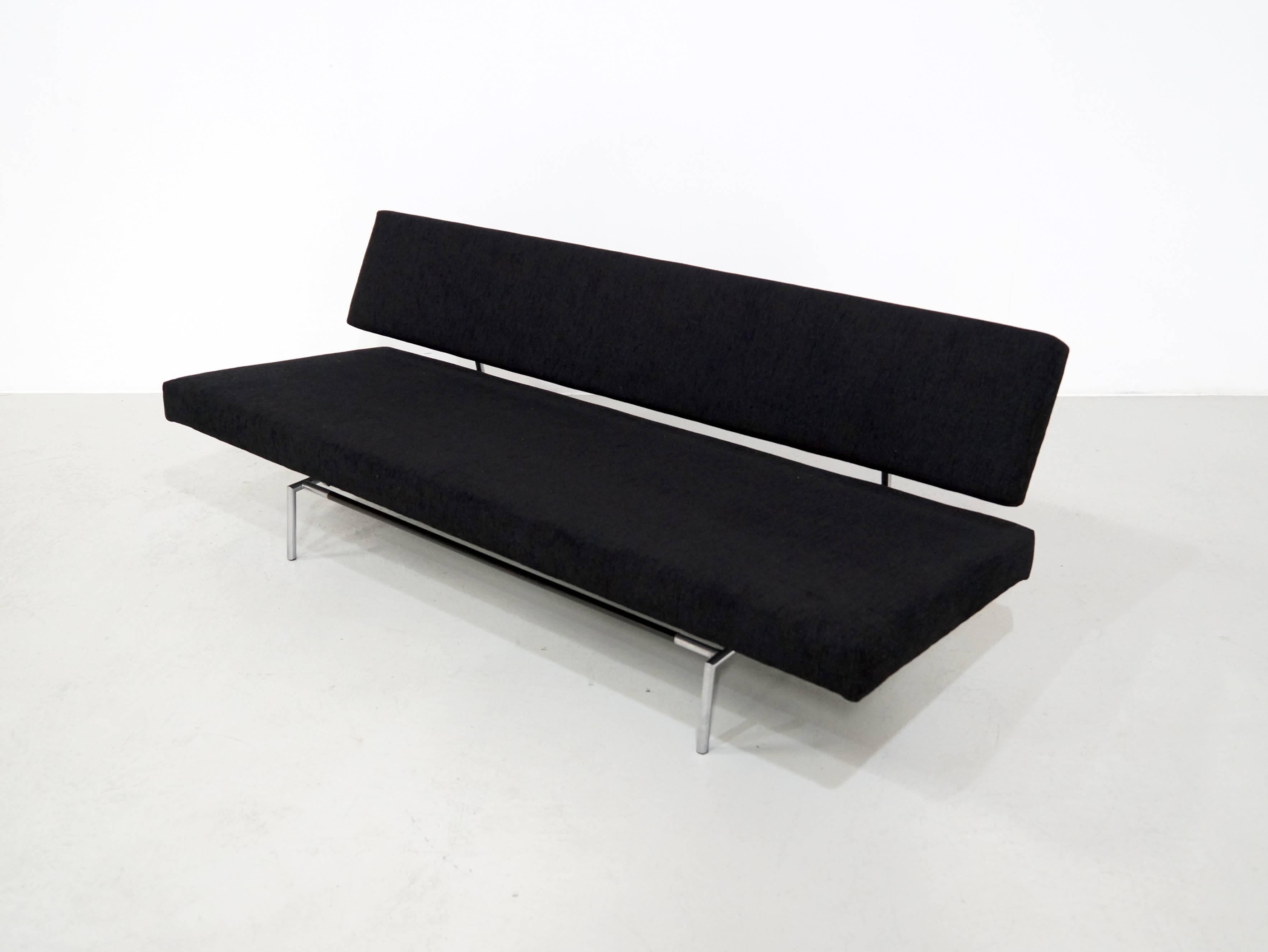 Mid-20th Century Black and Stainless Steel Daybed, Sofa by Martin Visser for Spectrum, 1958