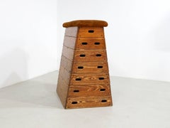 Wood and Suede Gymnastic Jump Box, 1960s